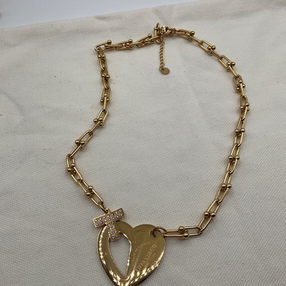 Tiffany style massive gold heart pendant - Picture 3 of 5